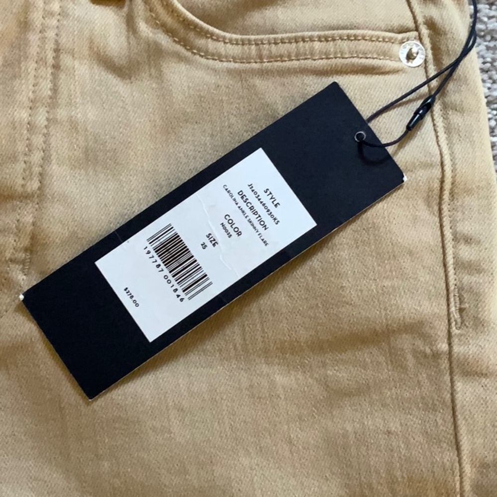 Veronica Beard Carolina Ankle Skinny Flare High Rise Jean in Stone Khaki 25 NWT - Picture 3 of 6